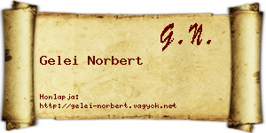 Gelei Norbert névjegykártya